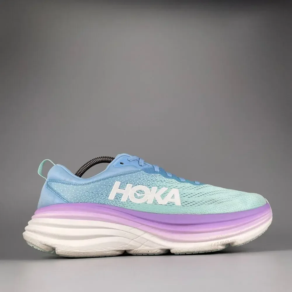 Women's 11 Men's 9.5 Hoka One One Bondi 8 Airy Blue Sunlit Ocean Running Sneaker